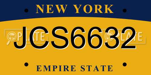 JCS6632 New York License Plate