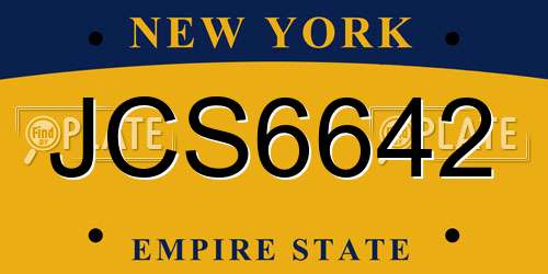 JCS6642 New York License Plate