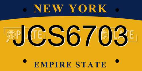 JCS6703 New York License Plate