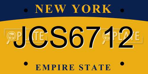 JCS6712 New York License Plate