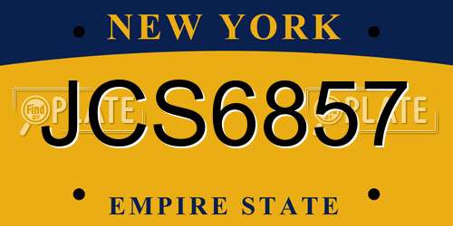 JCS6857 New York License Plate