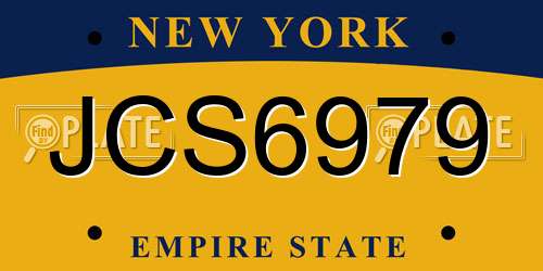 JCS6979 New York License Plate
