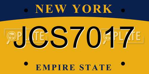 JCS7017 New York License Plate