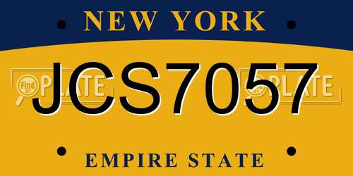 JCS7057 New York License Plate