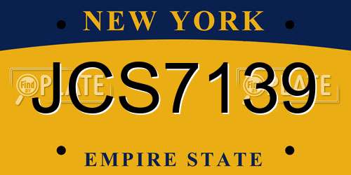 JCS7139 New York License Plate