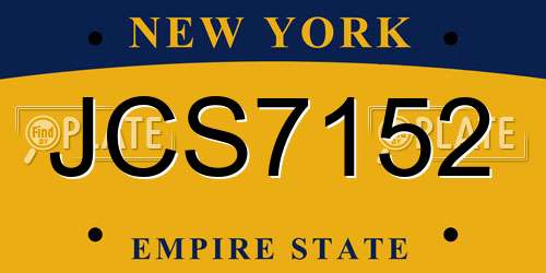 JCS7152 New York License Plate
