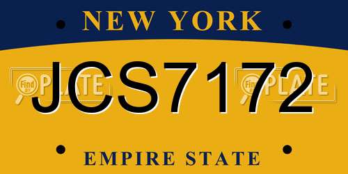 JCS7172 New York License Plate