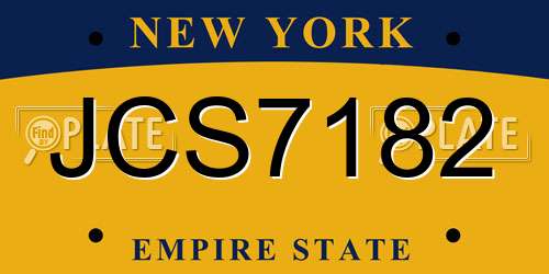 JCS7182 New York License Plate