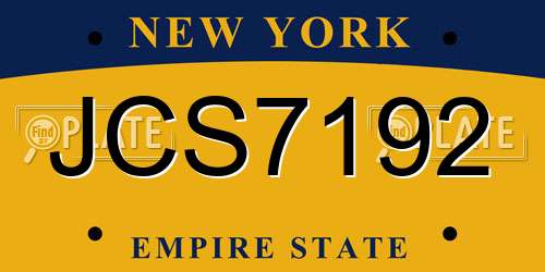 JCS7192 New York License Plate