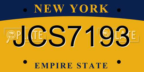 JCS7193 New York License Plate