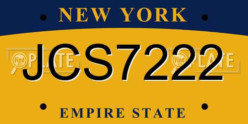 JCS7222 New York License Plate