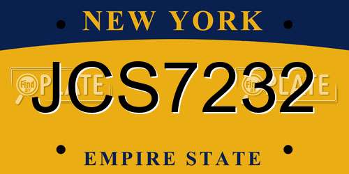 JCS7232 New York License Plate