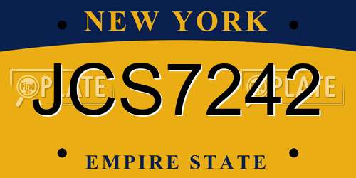 JCS7242 New York License Plate
