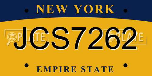 JCS7262 New York License Plate