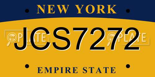 JCS7272 New York License Plate
