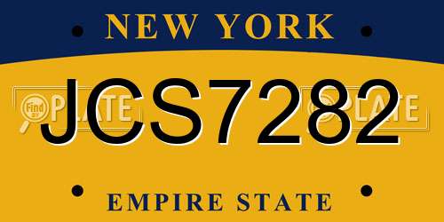 JCS7282 New York License Plate