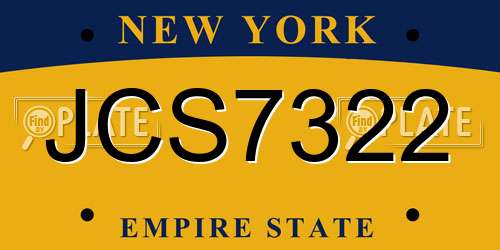 JCS7322 New York License Plate
