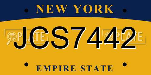 JCS7442 New York License Plate