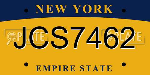 JCS7462 New York License Plate