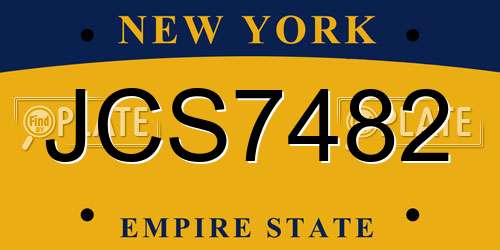 JCS7482 New York License Plate