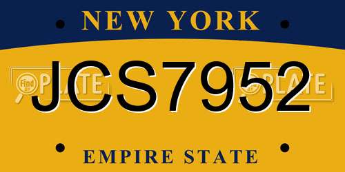 JCS7952 New York License Plate