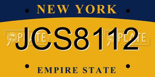 JCS8112 New York License Plate