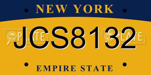 JCS8132 New York License Plate