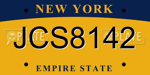 JCS8142 New York License Plate