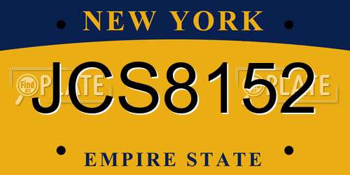 JCS8152 New York License Plate