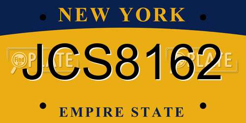 JCS8162 New York License Plate