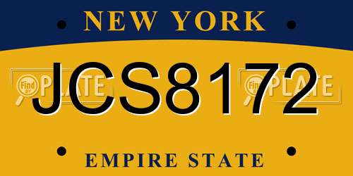 JCS8172 New York License Plate