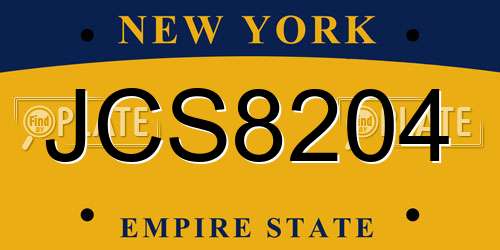 JCS8204 New York License Plate