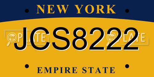 JCS8222 New York License Plate