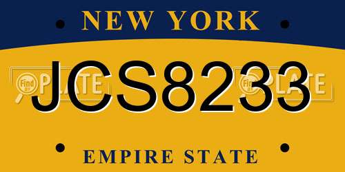 JCS8233 New York License Plate