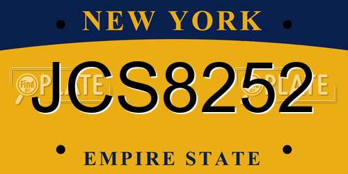 JCS8252 New York License Plate