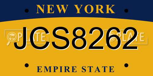 JCS8262 New York License Plate