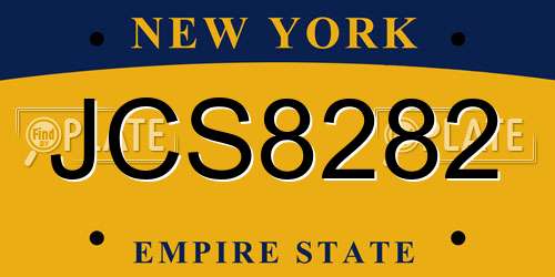 JCS8282 New York License Plate