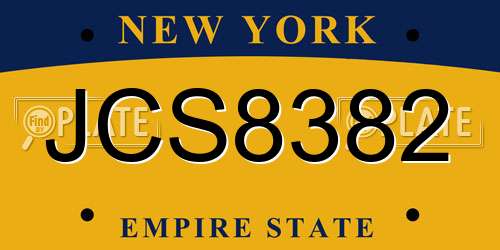JCS8382 New York License Plate