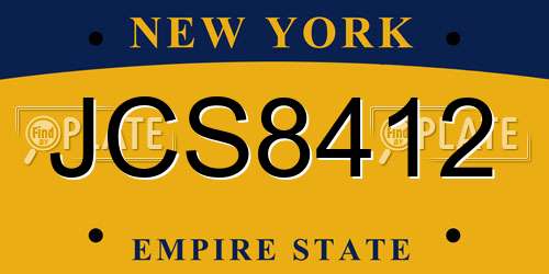 JCS8412 New York License Plate