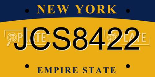 JCS8422 New York License Plate