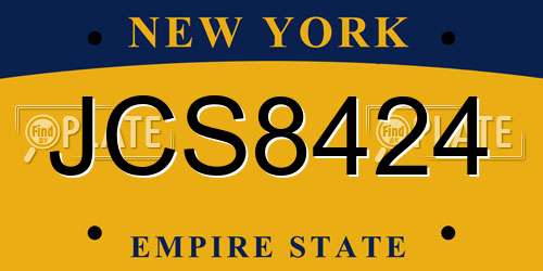 JCS8424 New York License Plate