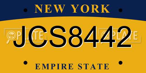 JCS8442 New York License Plate