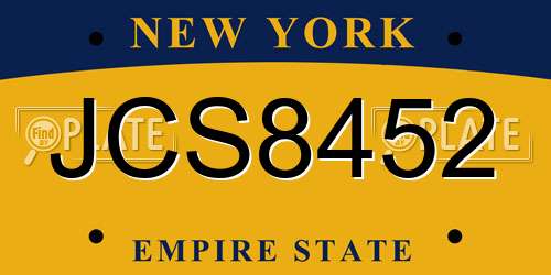 JCS8452 New York License Plate