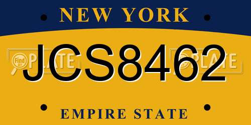 JCS8462 New York License Plate