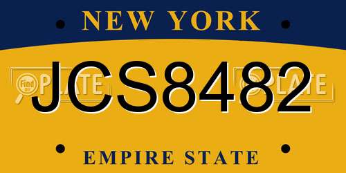 JCS8482 New York License Plate