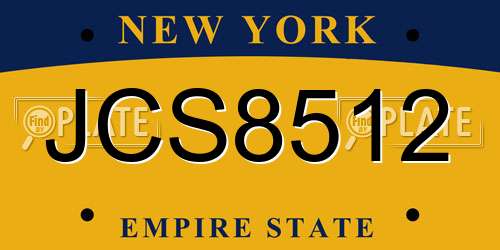 JCS8512 New York License Plate