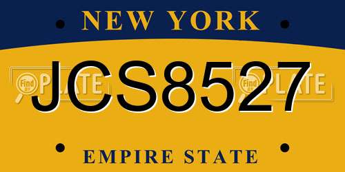 JCS8527 New York License Plate