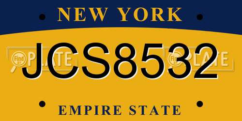 JCS8532 New York License Plate