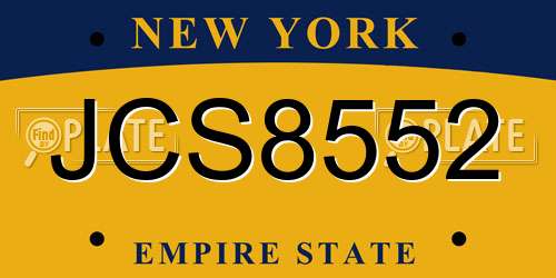 JCS8552 New York License Plate