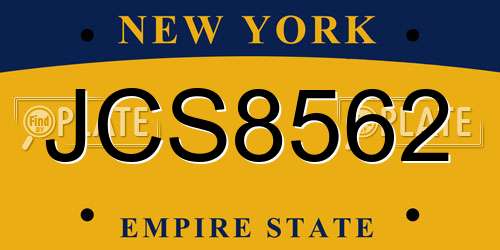JCS8562 New York License Plate